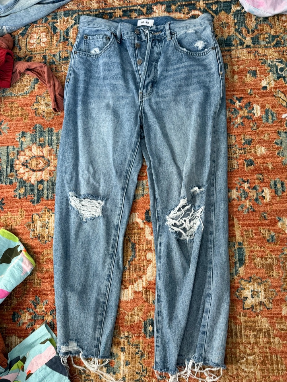 Pistola Light Wash Distressed High-Rise Jeans